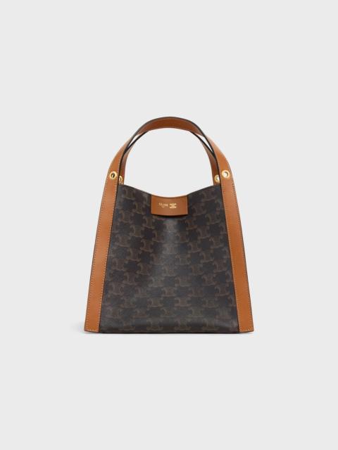 CELINE SMALL CUBO BAG IN Triomphe Canvas and NATURAL Calfskin