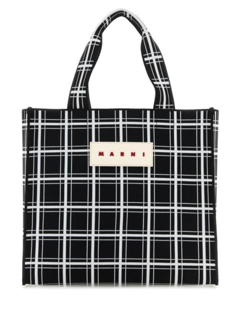 Marni Man Embroidered Jacquard Shopping Bag