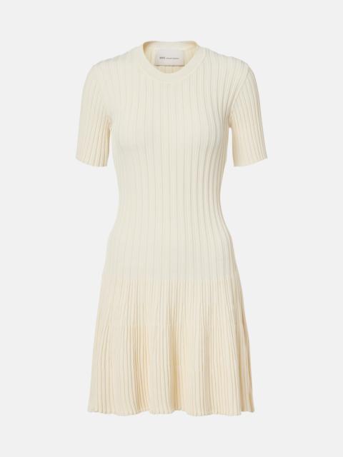 AMI Paris Ribbed-knit minidress