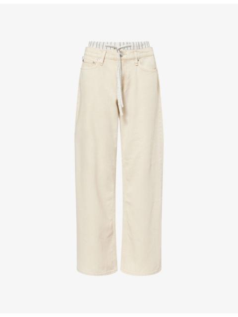rag & bone Saige Layered-Waistband Denim Jeans