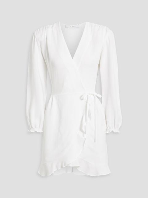 Other Designers Loomy ruffled TENCEL™and linen-blend mini wrap dress
