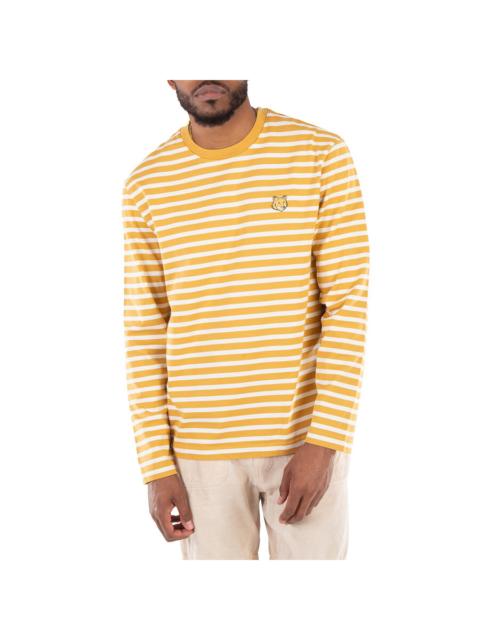 Maison Kitsuné Maison Kitsune Fox Head Patch Stripe Marin T-Shirt
