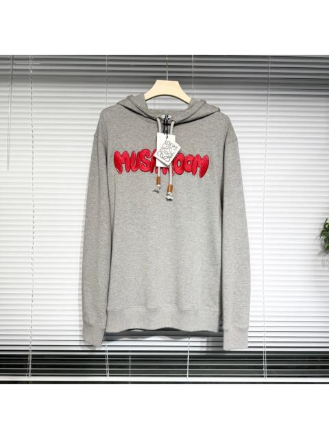 Loewe Loewe Hooded Embroidered Cotton Gray Hoodie