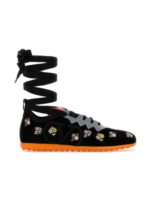 Valentino Black Velvet Chromathon Sneakers