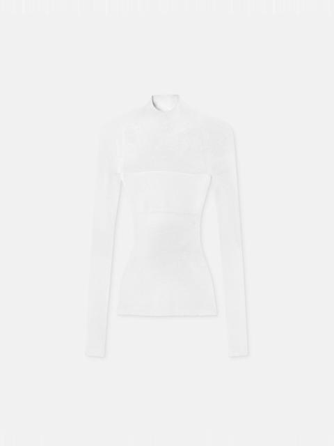 VERSACE Merino Wool Fitted Ribbed Knit Top