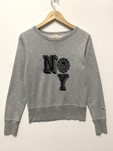 Other Designers Vintage - Vtg 90s Champion New York Sweatshirt Grey Medium