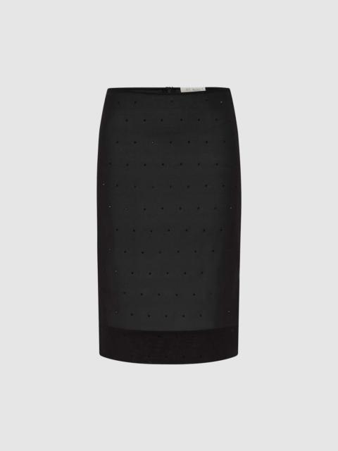 ST. AGNI Silk Glass Beaded Skirt - Black