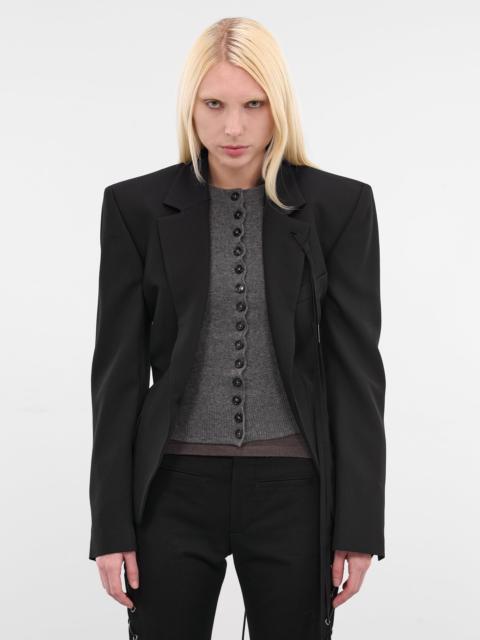 Ann Demeulemeester Jomar Black Wool Lacer-Up Blazer