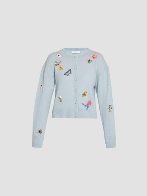 Erdem EMBELLISHED CREW NECK CARDIGAN