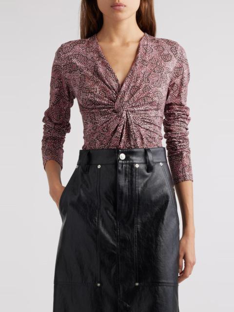 Isabel Marant Étoile Lyss Abstract Print Top in Antik Pink/Black at Nordstrom