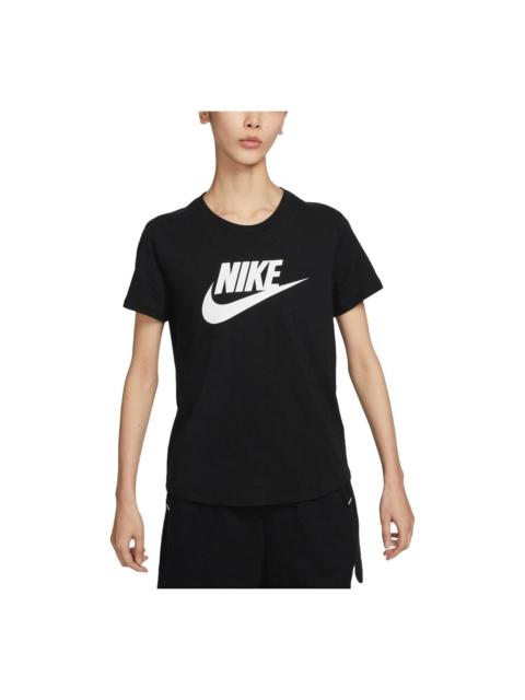 Nike (WMNS) Nike Sportswear Essentials Logo T-shirt Asia Sizing 'Black White' DX7907-010