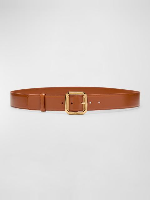 Alexander McQueen Leather Military Buckle Belt