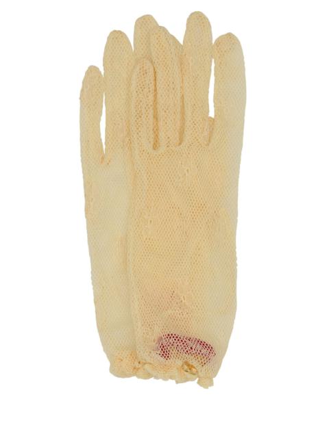 Valentino Cream mesh gloves