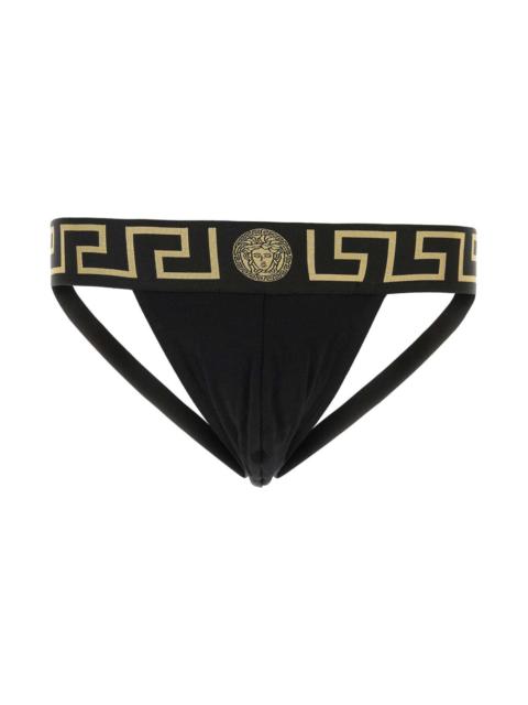 VERSACE Black Stretch Cotton Brief