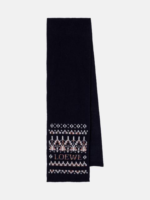 Loewe Logo sequined wool-blend jacquard scarf