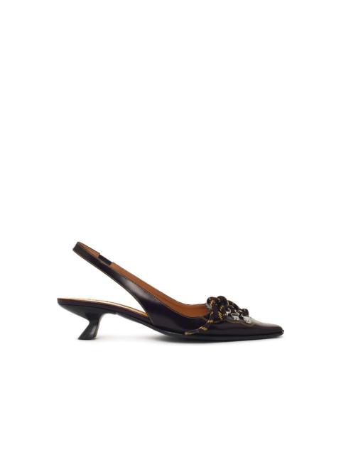 Marni Marni Leather Slingback Pumps Bordeaux Women