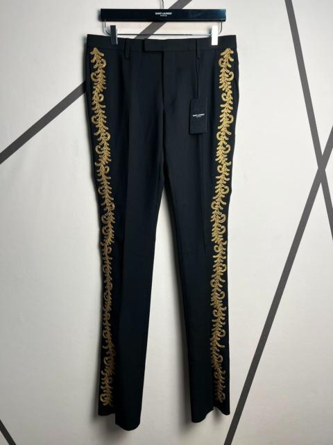 SAINT LAURENT Saint Laurent SLP Spring/Summer 2015 runway style gold-embroidered flared trousers