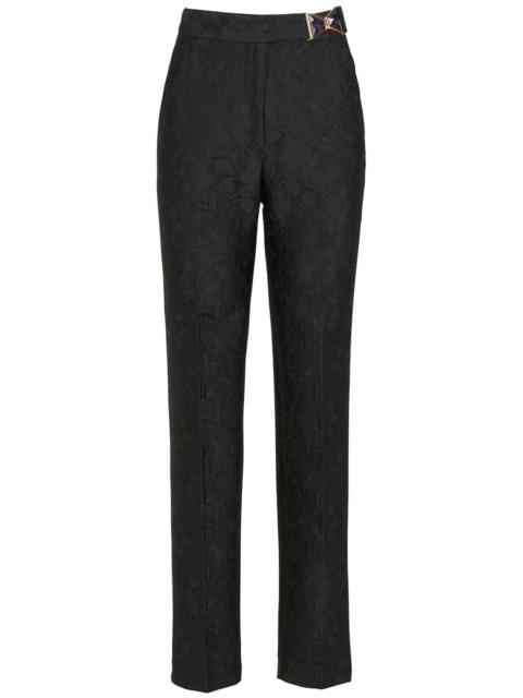 SILVIA TCHERASSI Orion floral-jacquard trousers