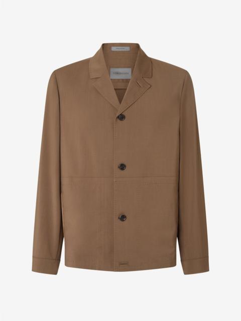 CORNELIANI Brown 120's stretch-wool overshirt