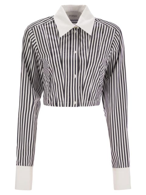 Sportmax Sportmax Women Abano - Striped Poplin Crop Shirt