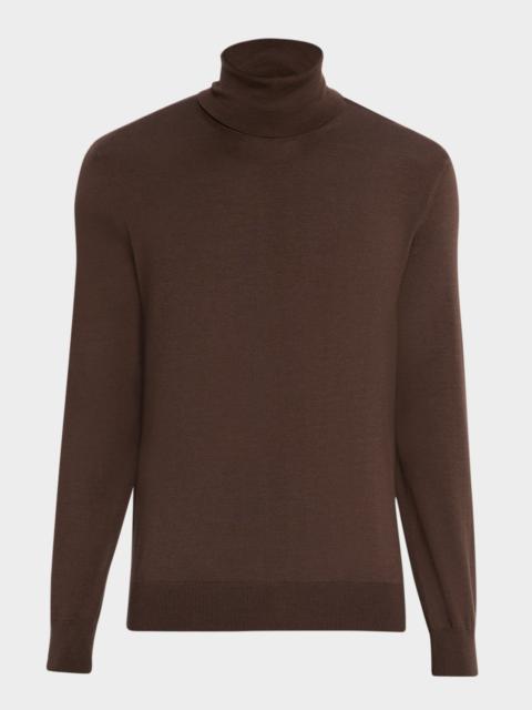 ZEGNA Men's Fine Cashmere and Silk Turtleneck Sweater