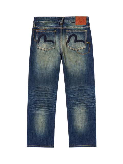 EVISU Dark Tone Washed Embroidery Jeans #2020