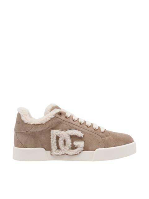 Dolce & Gabbana Dolce&Gabbana Women Portofino Light Sneakers In Leather And Sheepskin
