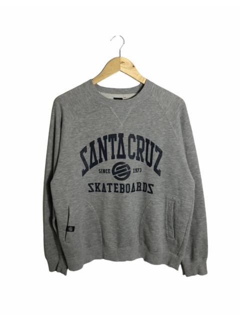 Other Designers Santa Cruz Skateboards - Grey Double Pocket Logo Crewneck Sweatshirt