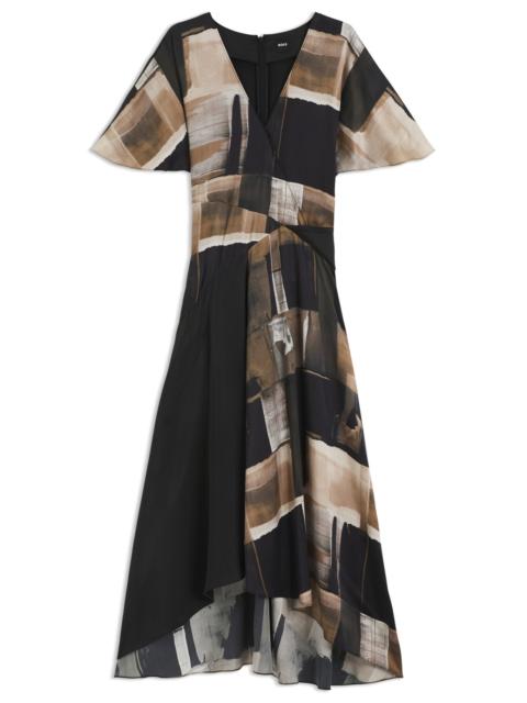 BOSS SILK DRESS WITH MODERN PRINT