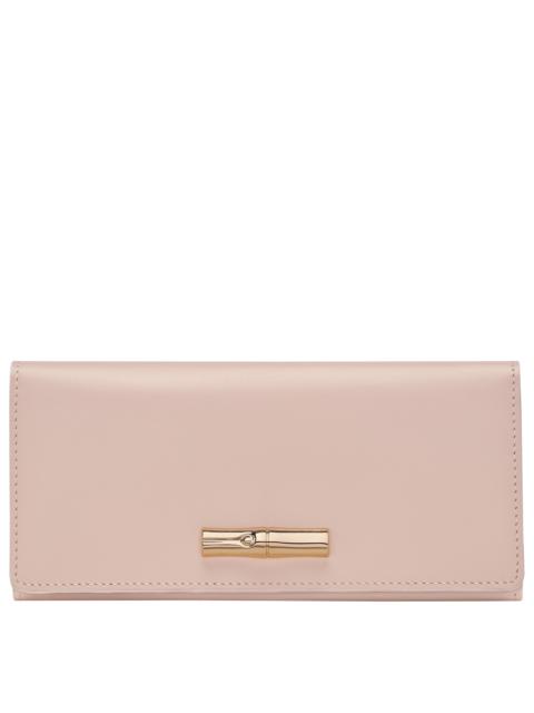 Longchamp Le Roseau Long continental wallet Petal Pink - Leather