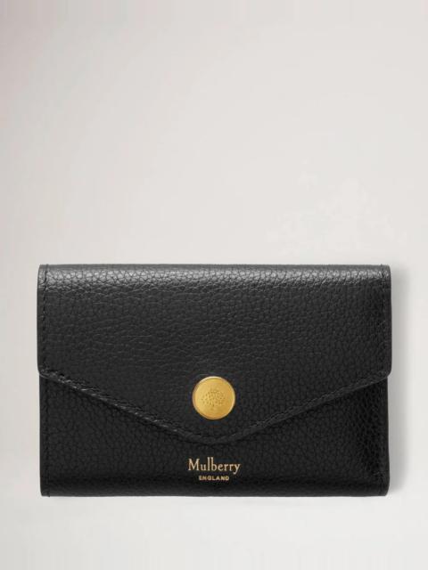 Mulberry Folded Multi-Card Wallet Black Small Classic Grain