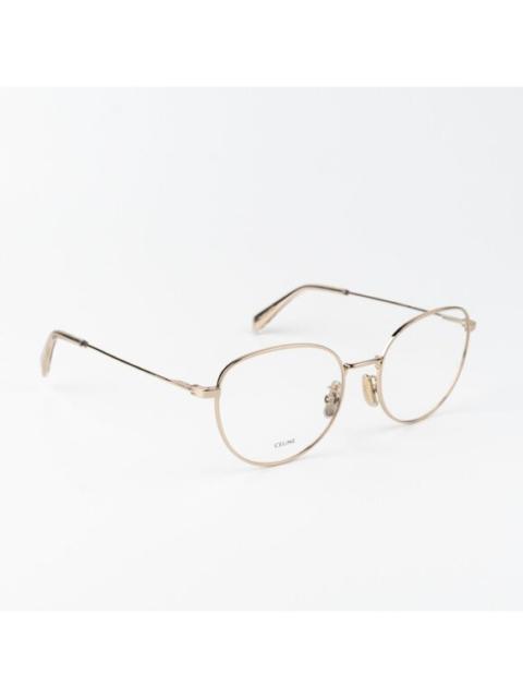 CELINE Celine Women Eyeglasses Metal Shiny Rose Gold Demo Round CL50095U 028 BRAND NEW