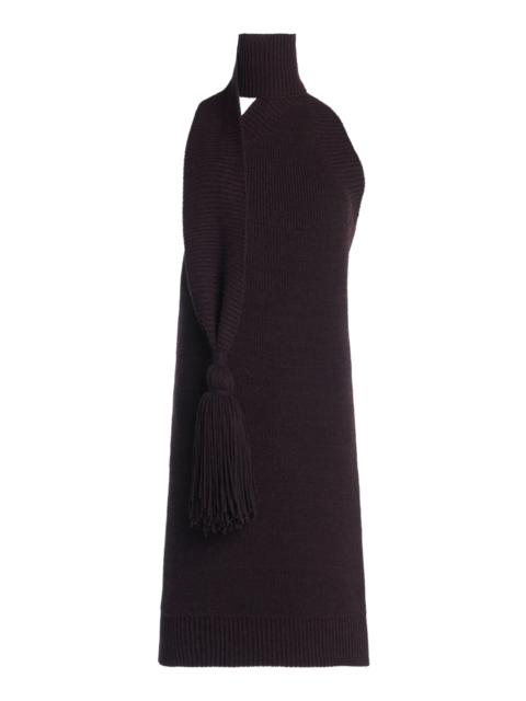 Bottega Veneta Tasseled Wool-Knit Mini Dress brown