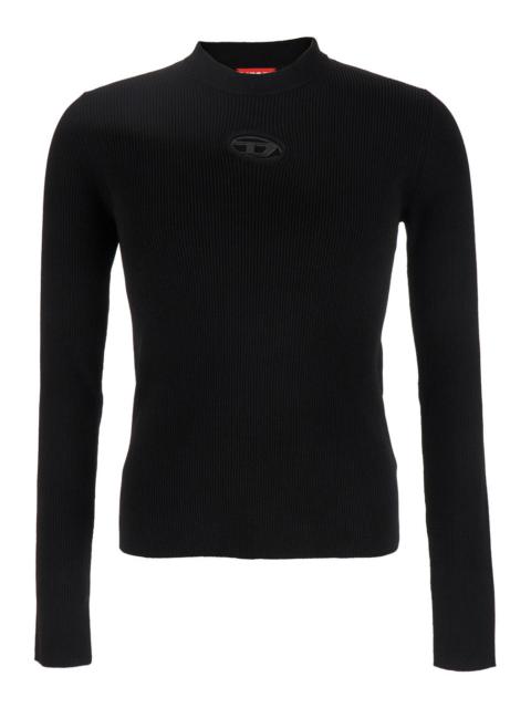 Diesel Men 'Zacary' Black T-Shirt With Round Neck And Oval D Cut-Out On The Front In Tech Fabric Man