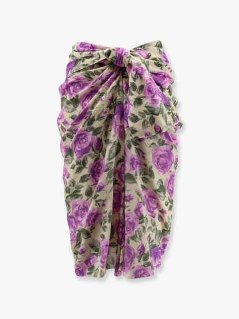 Chloé Chloe' Silk Skirt With Multicolor Print
