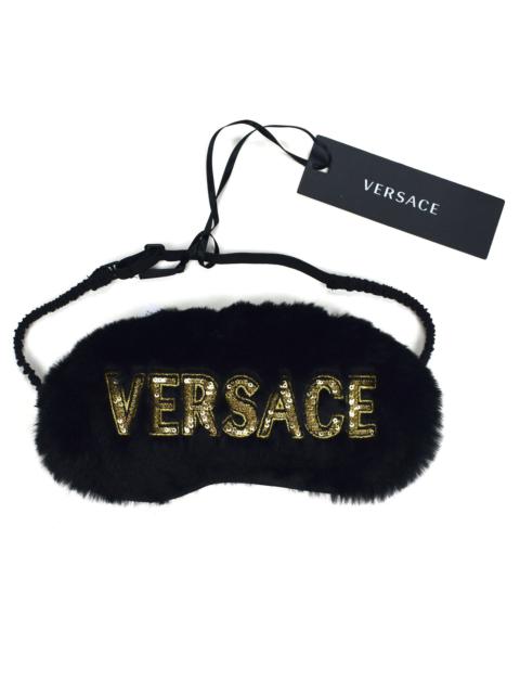 VERSACE Versace Sequin Logo Plush Sleep Mask