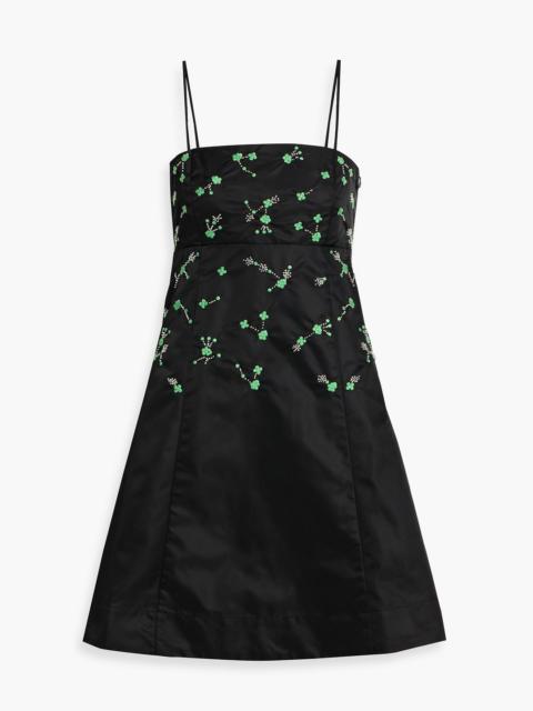 GANNI Embellished taffeta mini dress