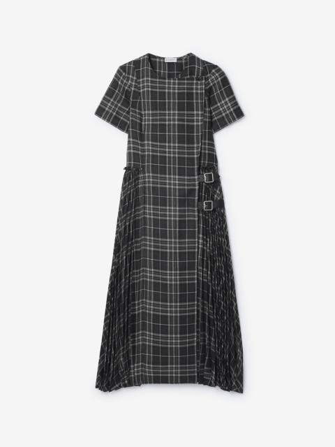 Burberry Check Wool Blend Kilt Dress