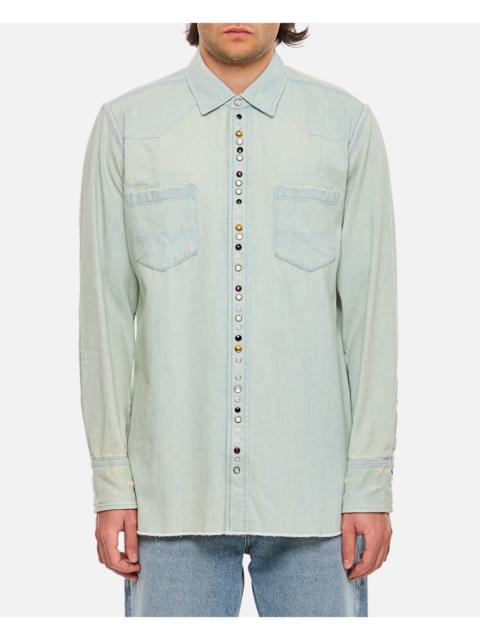 Golden Goose Golden Goose Men Denim Shirt With Rhinestones