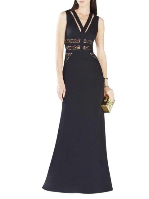 Other Designers Emyli Lace Blocked V-Neck Dress