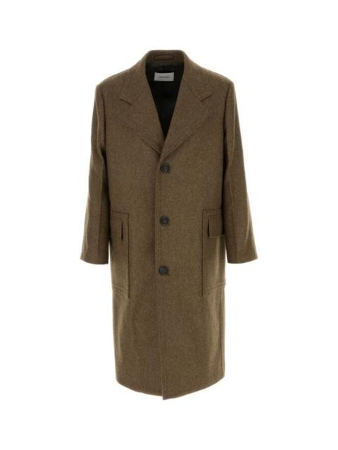 Salvatore Ferragamo Man Melange Mud Wool Coat