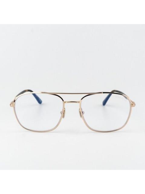 TOM FORD Tom Ford Men Eyeglasses Rose Gold Clear Blue Light Block Round FT5830 028 NEW