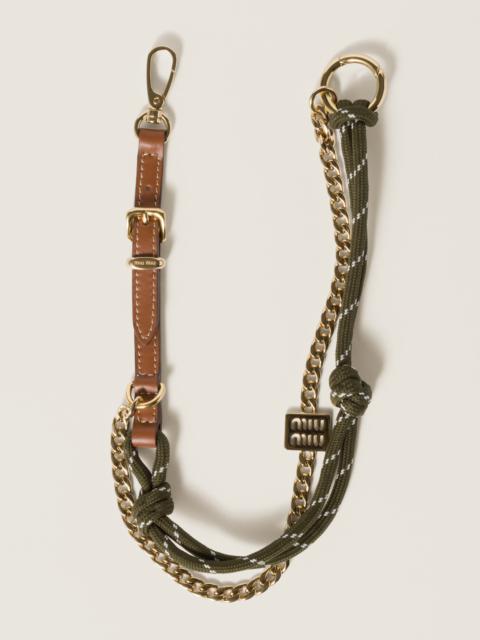 Miu Miu Leather, cord and metal trick