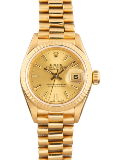 ROLEX Used Ladies Rolex Datejust Yellow Gold 69178 Champagne Index Dial