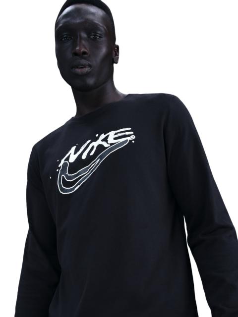 Nike Nike Mens Nike DriFIT Long Sleeve Print Pack Tee