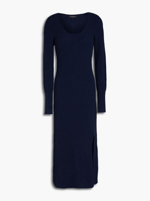 rag & bone Sunny ribbed cotton-blend midi dress