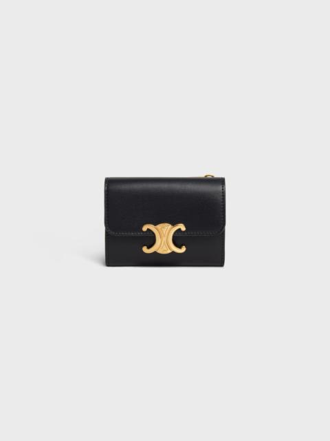 CELINE COMPACT WALLET WITH COIN TRIOMPHE in Shiny calfskin