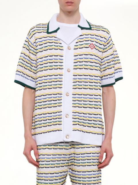 CASABLANCA Tuck Stitch Shirt in White