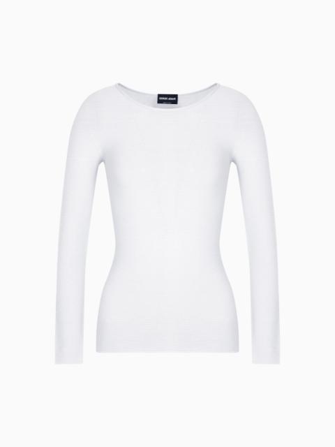 GIORGIO ARMANI LINKS-STITCH VISCOSE LONG-SLEEVED JUMPER