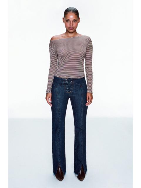 miaou ELEMENT LACE UP JEAN - DARK WASH